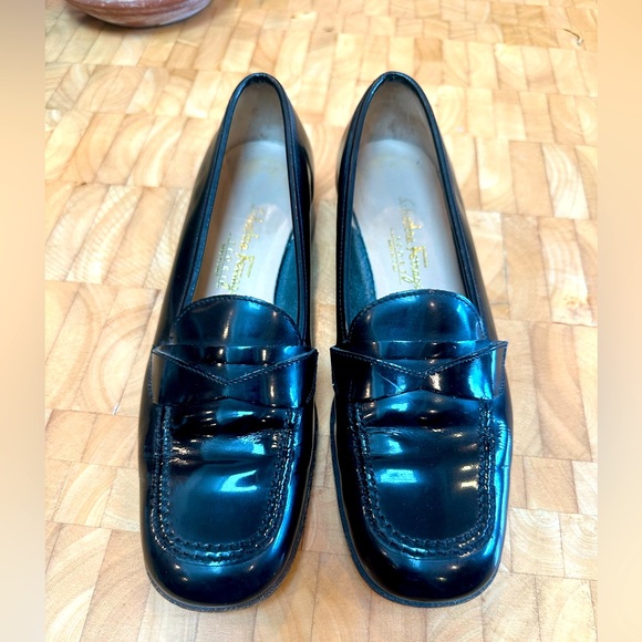 Salvatore Ferragamo Shoes - Salvatore Ferragamo Vintage Patent Leather Penny Loafers SZ 7
